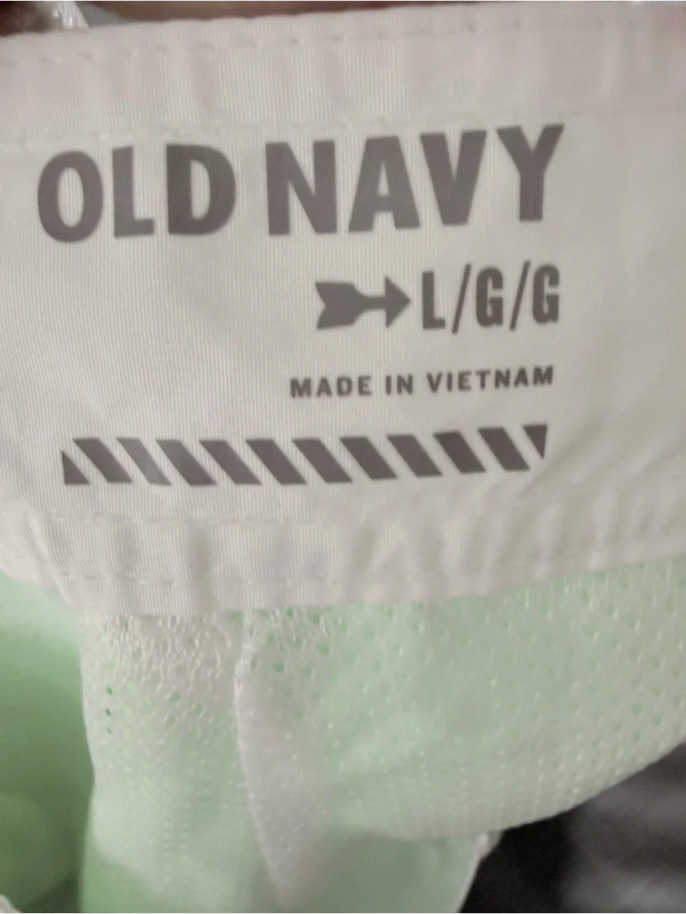 Old Navy Lime Green and White Men's Swim Board Shorts